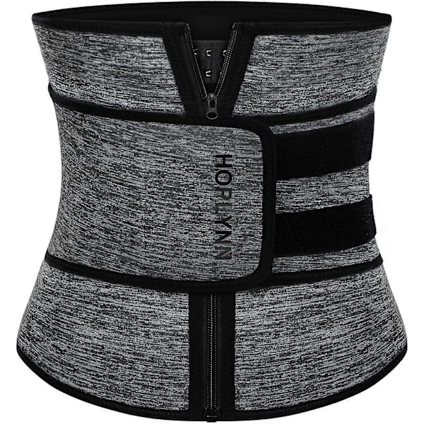 Sved Waist Trainer til Kvinder med To Bælter, Neopren Workout Korset Waist Trainer Cincher Trimmer Shaper Lynlås grey s