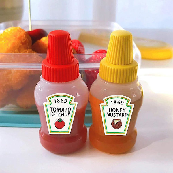 2x Mini Tomat Ketchup Flaske Bærbar Sauce Salat Flaske Dressing Camp