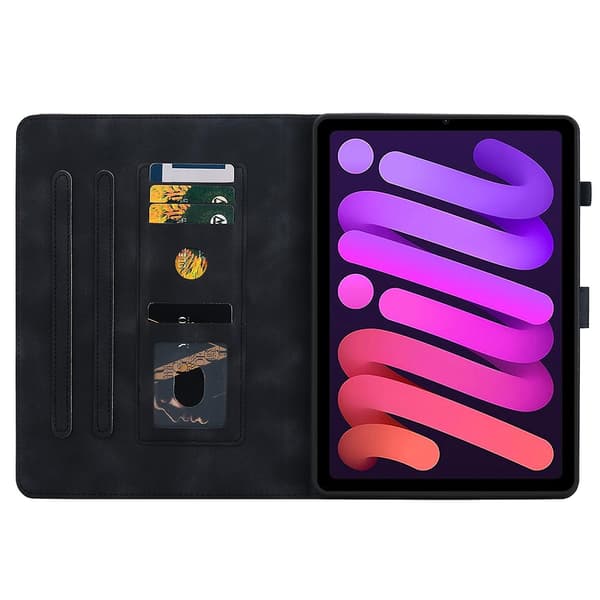 Präglad Läderfodral för iPad mini 6 black