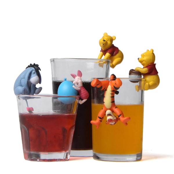 5 stk. Modelfigur Dekorativ Landlig Stil Sjove Anime Winnie the Pooh Gris Tiger Figur til Hjemmet