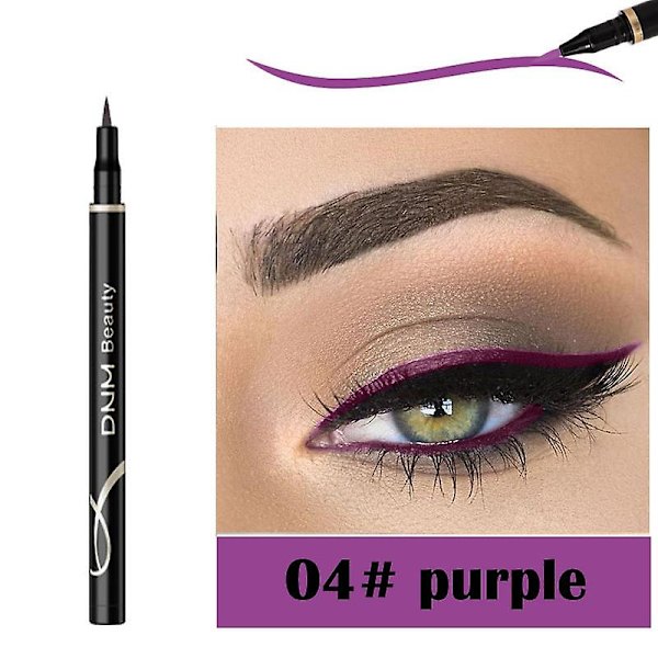 12 farger eyeliner penn, sjarmerende matt, vanntett, langvarig, ikke-blomstrende katteøye purple