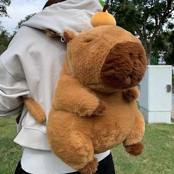 Capybara Plys Rygsæk Kawaii Mode Plushie Dukke Pels Taske Børnetaske Skuldertaske Mini Rygsæk cpbla frog bag