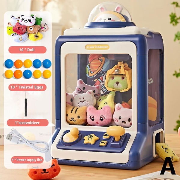 Automatisk Catch Doll Machine Leksaker För Barn Mini Tecknad Spel Spel Claw Crane Maskiner Med Lätt Musik Barn Leksaker Presenter E7x8 A