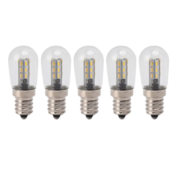 5 kpl E12 LED-lamppua, korkea kirkkaus, 120V, jääkaapin lamppu 24 helmellä, lämmin valo