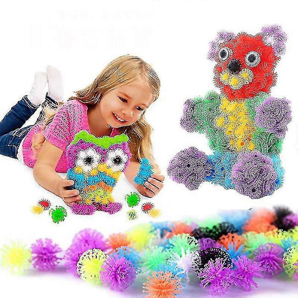 200 st Kreativa Barnpärlor Utbildningsleksaker Montera Manual DIY Olika Klibbiga Bollar För Pojkar Och Flickor random 100pcs