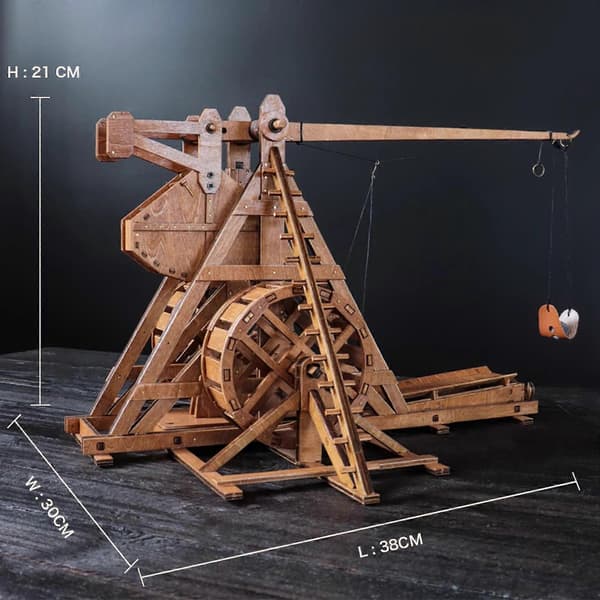 Stor Middelalderlig Trebuchet Træmodel Kit Træbyggekit Ny js