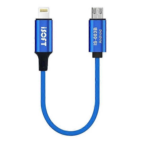 ISOFT IS-003B Dataoverførselskabel Lightning til Micro-USB Datakopieringskabel