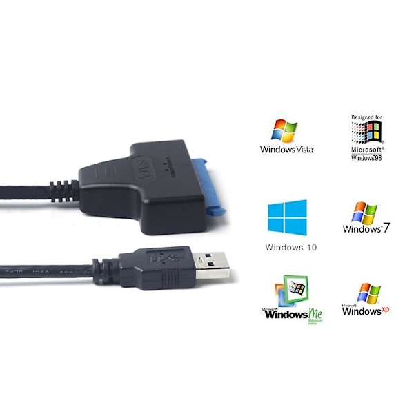 Nopea USB 3.0 - SATA-kaapeli 22-nastainen 2,5 tuuman HDD-kiintolevylle DVD-CD-ROM-sovitinmuunnin