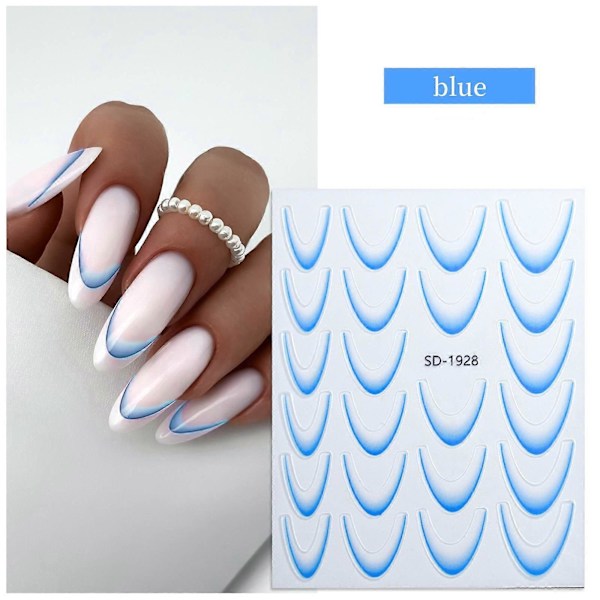 Nail Stickers Solid Color French Gradient Nail Stickers Back Adhesive FLYE4875