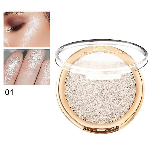 Glitter Shiny Makeup Powder Highlight Blush Plate Shimmer High Gloss Contouring Palette Fine Smooth Powder Brightening Skin Tone 01 highlight