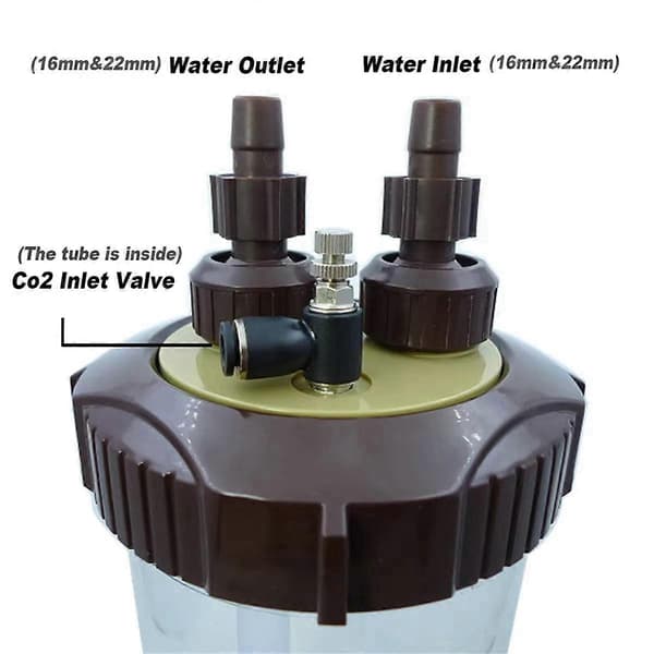 Klar CO2-atomizer extern turbo superdiffusor för akvarium och vattenväxter