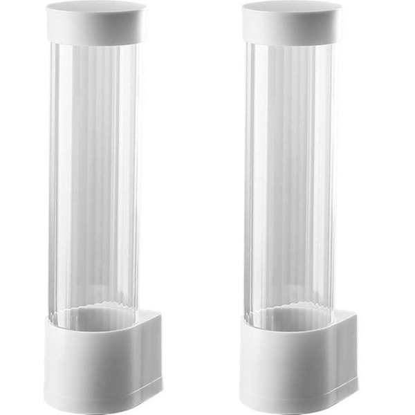 2x Engangsbegerholder Automatisk Begerfjerner Papirbegerholder Vannbeger Veggmontert Oppbevaring Crea