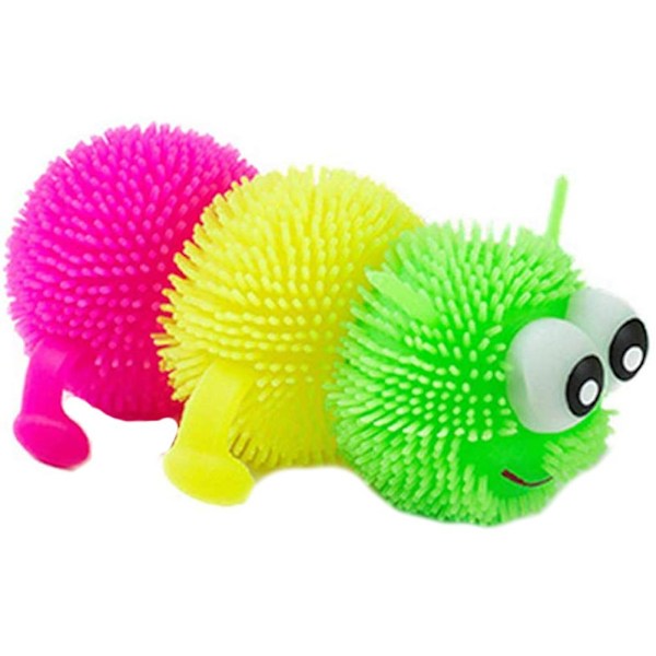 Børns Anti-Stress Puffer Caterpillar Legetøj - Glødende og blødt