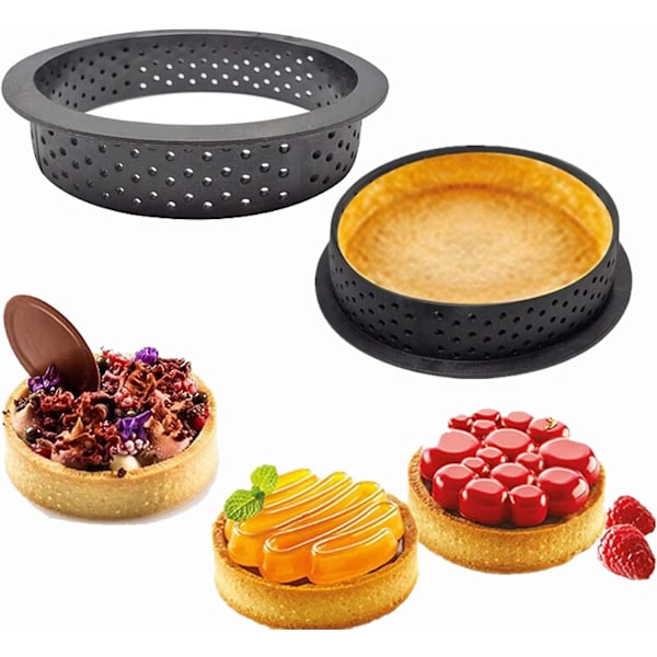 8pcs Mini Tart Ring Mold for Baking,English Muffin Ring Molds 3.5 Inch,Circle Cutters Baking Cake Mousse