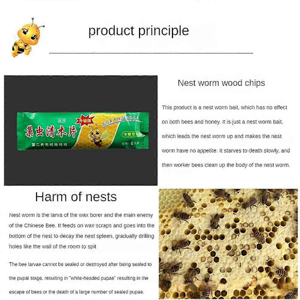 Matojen ja Punkkien Torjunta Akarisidi Puuhake Mehiläisten Pesän Poisto Mehiläispesän Pesän Matojen Erityinen Mehiläishoidon Tuholaistorjunta 24pcs