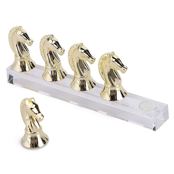 Horse Head Nail Tip Practice Rack with Magnet Adsorption for False Nail Display Holders in Light Gold