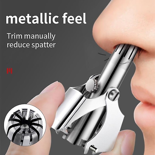 1 stk Næsehårs Trimmer Mini Bærbar Rustfrit Stål Næsehårsfjerner Manuel Trim Næse Øre Vibrissa Saks Vaskbar Razor Shaver til Mænd