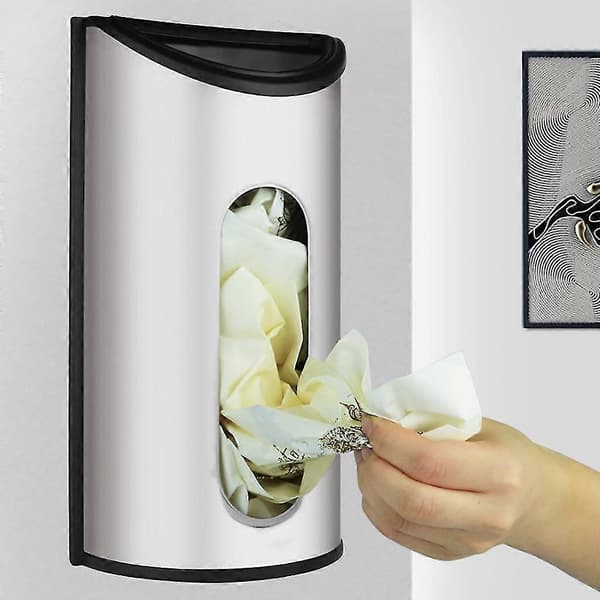 Plastposeholder og -dispenser Børstet Nem vægmontering Pose Rustfrit stål