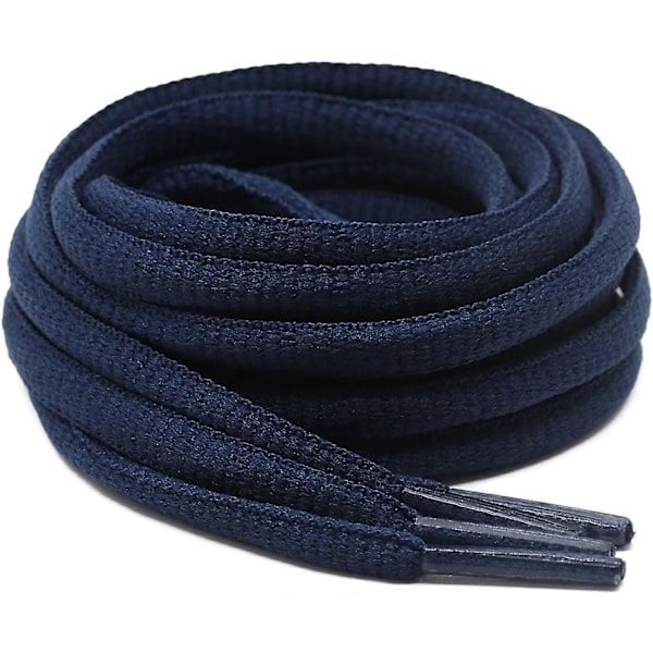 2 par ovale sko snørebånd 42 farver halv runde 1/4\" atletiske snørebånd til sport/løbesko sko snore 29t navy blue 51.18inch (130cm)