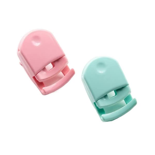 Mini ögonfransböjare 2-pack med utbytesdynor, resevänlig för alla ögonformer, rosa grön