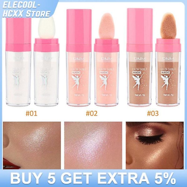 4 färger Fairy Powder Shimmer Contour Blush Powder 3dimensionell Reparerande Blush För Flicka Ansikte Kropp Läppar Hår Kropp Glitter Make 04 3pcs