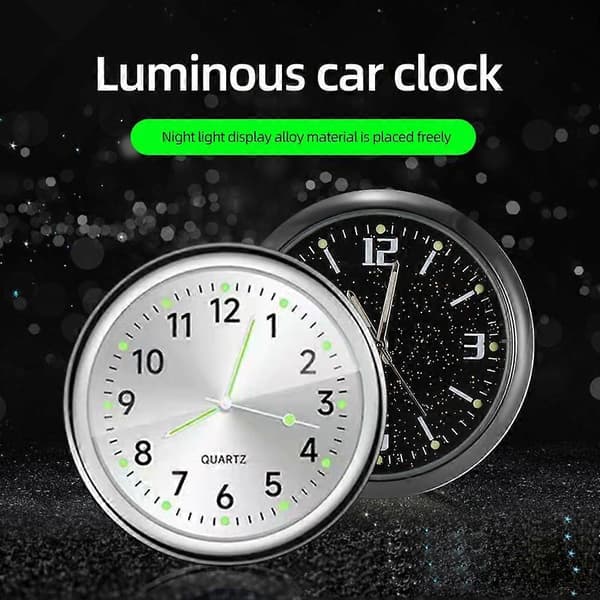 Bil Selvlysende Digitalt Ur Display Elektronisk Quartz Ur Instrumentbræt Luftventil Klæbe-Ur SUV Biler Auto Interiør Tilbehør