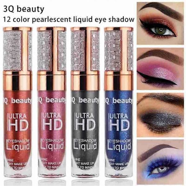 Kiiltävä Nestemäinen Luomiväri Täysi Väri Nopea Kuivuminen Väri Opacity Silmämeikki Kauneus Party Makeup Helppo Levittää Helppo Levitää