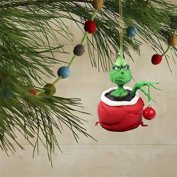 Grøn Monster Julepynt Juletræstop Ornamenter, Julepynt Temafest Tilbehør, Julefest Nøglering Pynt e