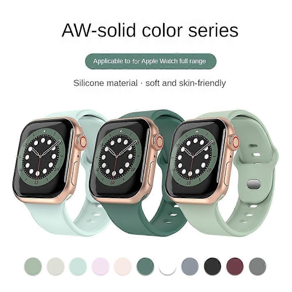 Silikoniranneke Apple Watchille 42mm 44mm 45mm 49mm 38mm 40mm 41mm 44 45mm rannekkeelle iwatch pine needle green