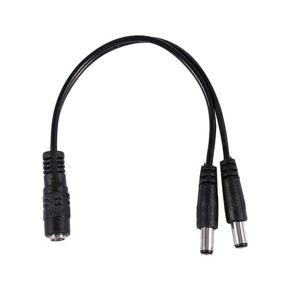 5,5 x 2,1 mm 1 til 2 M/F DC Splitter-kabel for sikkerhetskamera