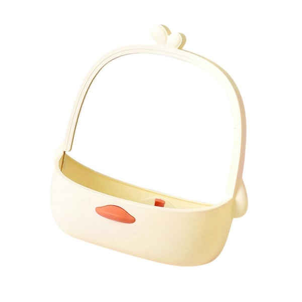 Bordmakeup Speil Søt Skrivebordsspeil Toalettspeil Med Oppbevaring Jenter Skrivebord Plassbesparende Sminke Speil Med Krok Makeup Speil For Kreativ Hjem D a