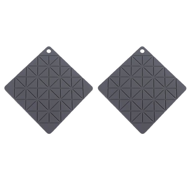 Geometriska silikongrytlappar 2 förpackningar, halkfri burköppnare Grey square