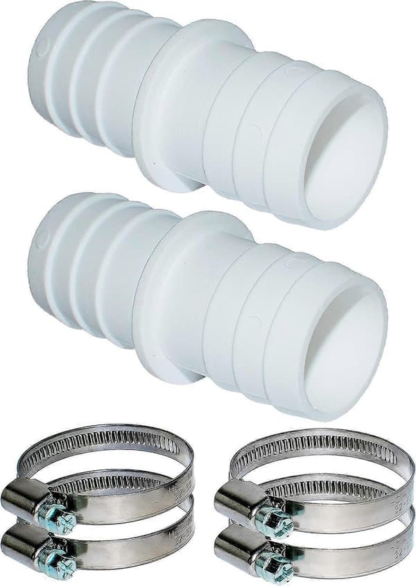 2-pack Poolslangskoppling - 32 mm Diameter med 1 1/4\" Slangklämmor Dubbla Socklar