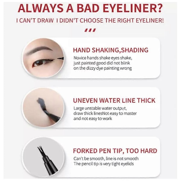 Calligrapher Eyeliner, Långvarig Calligrapher Eyeliner Smudgeproof Vattentät 1pc
