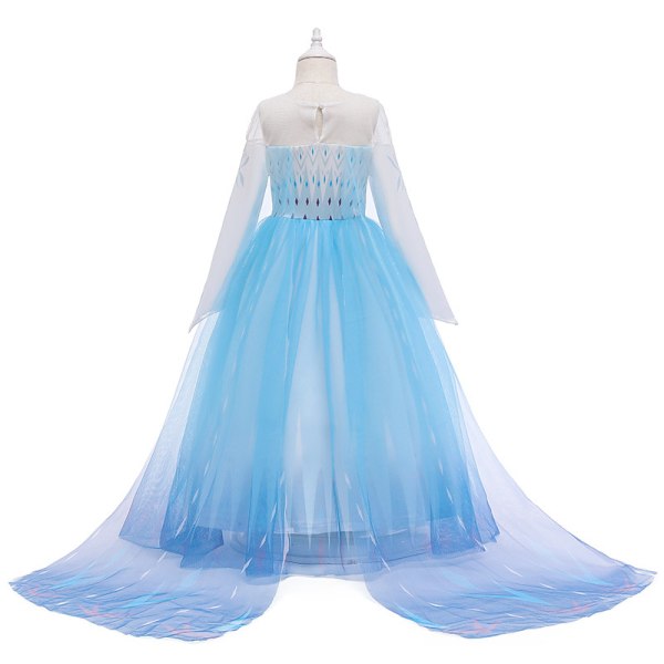 Frozen Elsa prinsessklänning flickklänning flickklänning julklänning D0643 dark blue 120cm