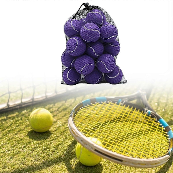 20 stk. tennisbolde elastiske bolde træning 6,4 cm diameter slidstærke træningsbolde til udendørs sport tennisentusiaster purple