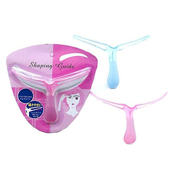 1 stk. Gjenbrukbar kvinne øyenbryn shaper stencil øye forming tegning guide mal kort permanent 02 pink