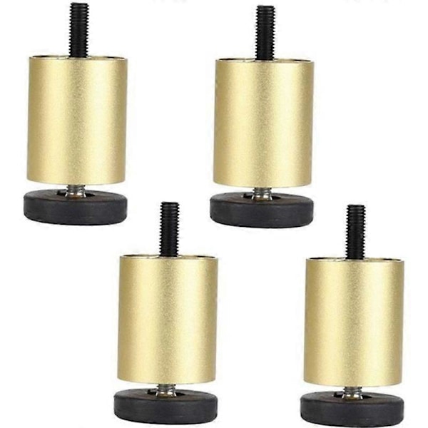 Set med 4 Justerbara Möbelben i Aluminiumlegering, Soffafötter, Ersättning för Soffa, Säng, Guld, 6 cm