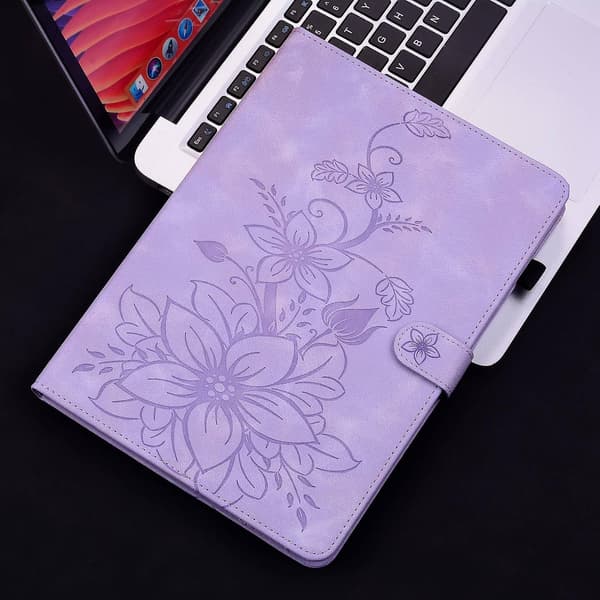 Embosset Lærveske For iPad mini 6 purple