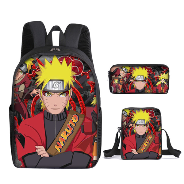Naruto skolväska tredelad studentryggsäck för barn