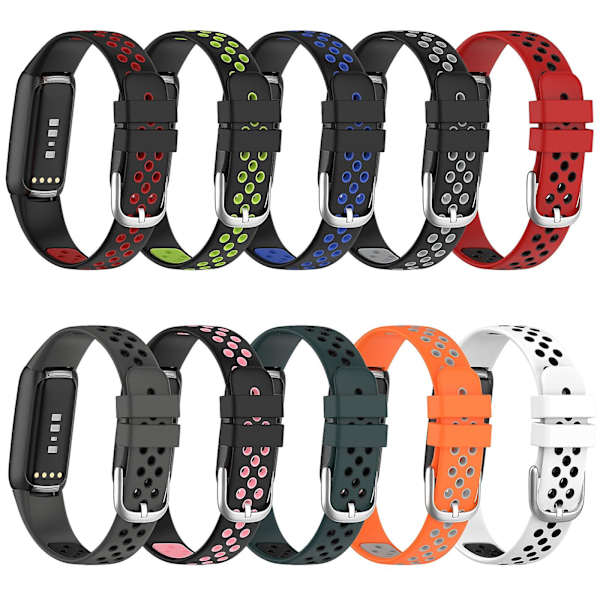 Fitbit Luxe -silikoniranneke black red