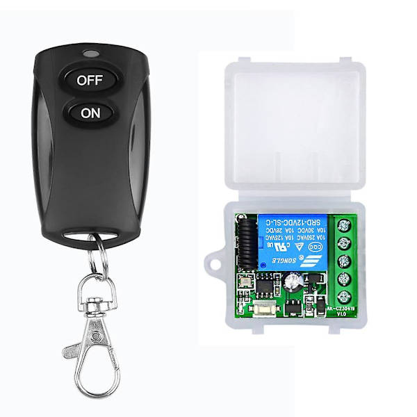 433Mhz DIY Trådlös Fjärrkontrollbrytare DC12V 10A 1 CH Relämodul + RF Sändare Fjärrkontroll för Garage Gardinlampa Hushållsapparat