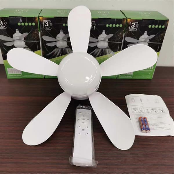 Moderne LED Loftventilator med Lys Dæmpbar E27 Soveværelse Stue Ventilator Lampe 6 blade fan light