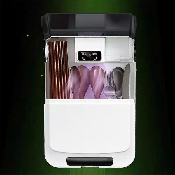 Smart Spisepinde Kurv Sterilisator, Spisepinde Bur Box med Integreret Tørring black charging