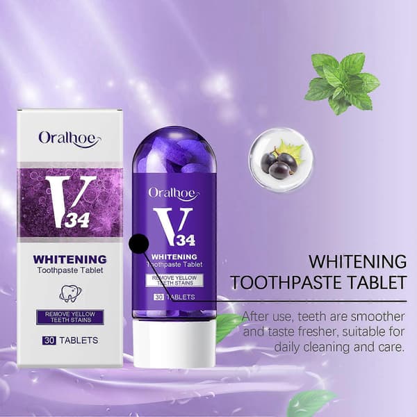 V34 Whitening Tooth Tablets Sadoer Deep Cleaning Teeth Clean Toothpaste 2025_WENQt