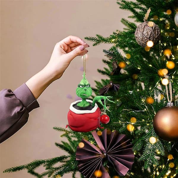 Grøn Monster Julepynt Juletræstop Ornamenter, Julepynt Temafest Tilbehør, Julefest Nøglering Pynt e