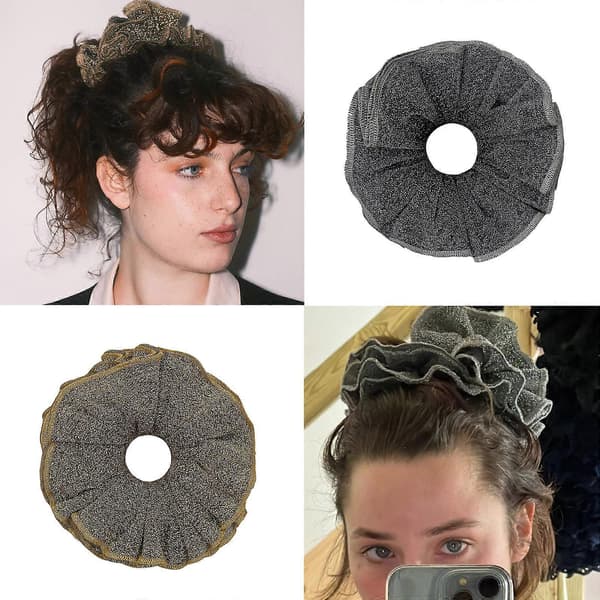 Glitter Hårstrikker for kvinner Bun Hår Elastiske Hårringer Mørk Hårstrikk Hårstrikk Hestehale Hårholder Blå Blue