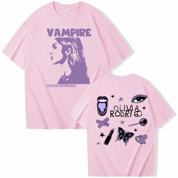 Guts Olivia Rodrigo kortärmad T-shirt för kvinnor pink M