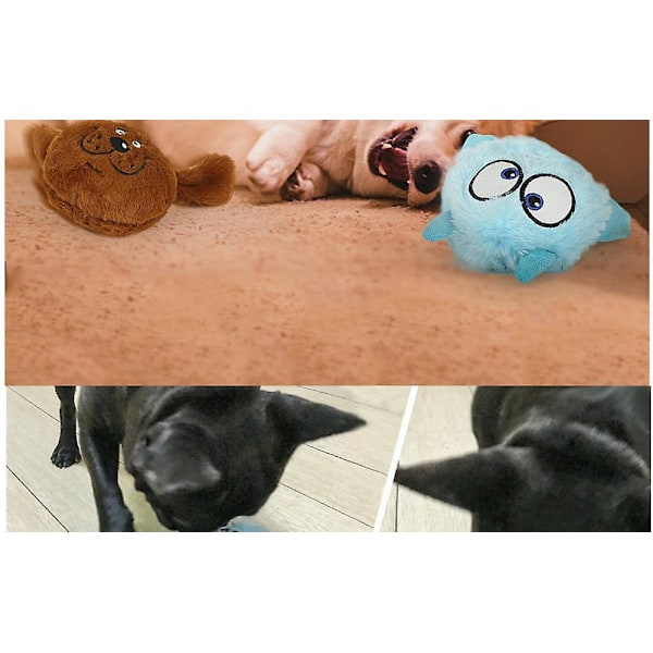 Interaktiv Hundleksak Hoppande Giggle Ball Ljud Monster Plysch Valpleksak Kvitter Vibration Vibration Automatisk Mobil GST Hund Säker Elektronisk Elektrisk Pe