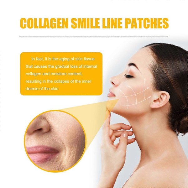 Jaysuing Collagen Smile Pattern Patch Ansiktsmunn Hjørne Smile Pattern Stramming Hudpleie Limende Bandasje - 10 stk